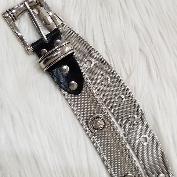 Vintage silver metal belt